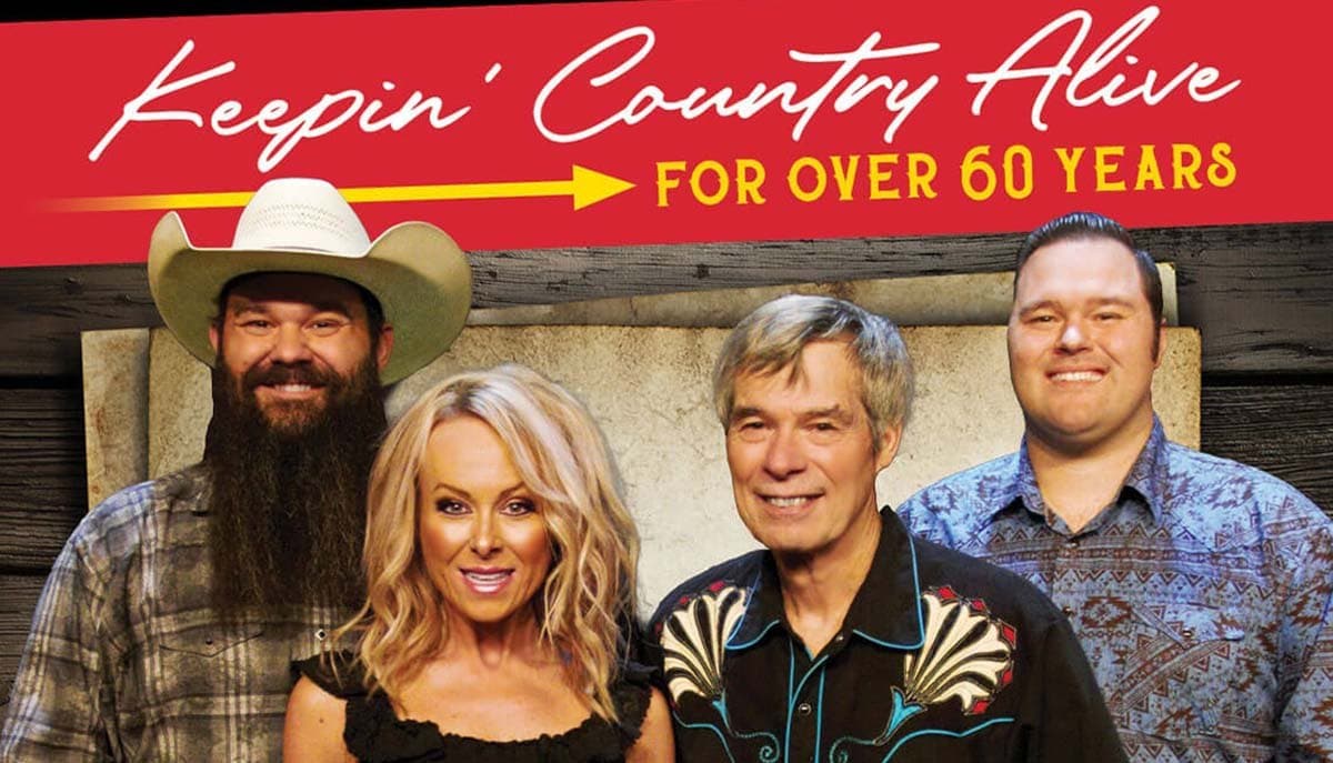 George Jones, Haggard and Friends cast with the Keepin' Country Alive banner in Branson