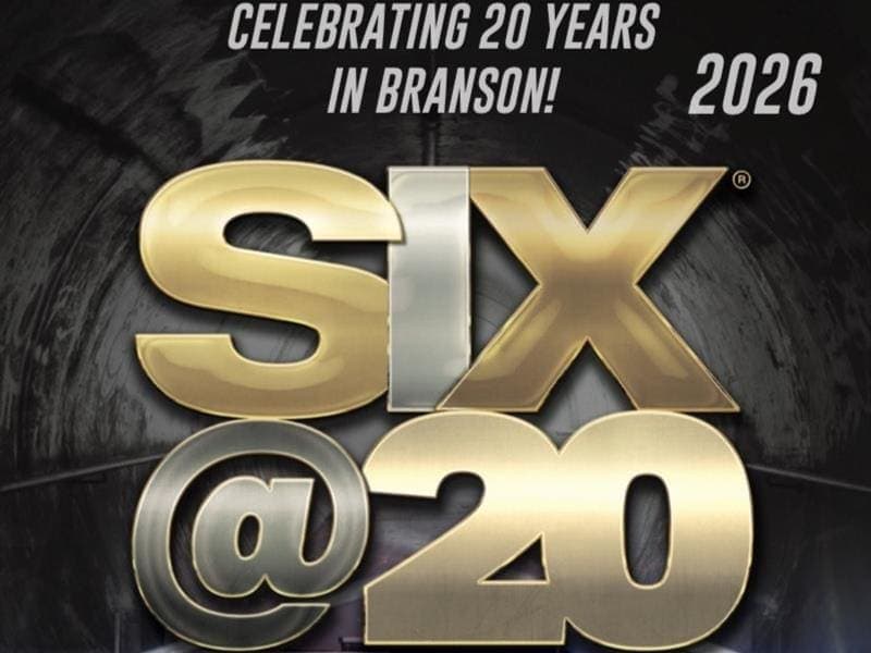 SIX Hughes Brothers performing vocal harmonies on stage in Branson