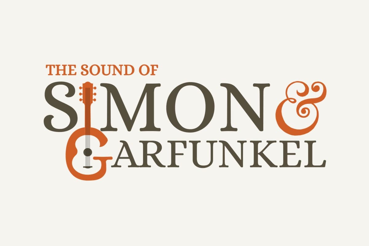 The Sound of Simon and Garfunkel show logo with acoustic guitar artwork